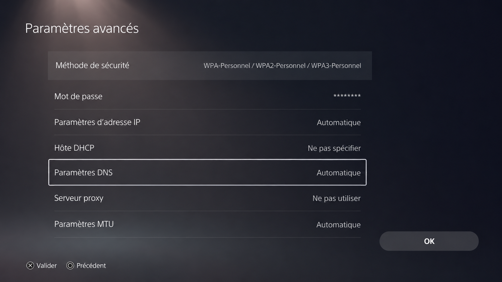 Paramètres DNS avancés sur PlayStation 5